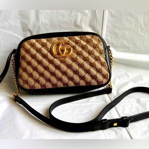 GUCCI Marmont Monogram Mini Shoulder Bag